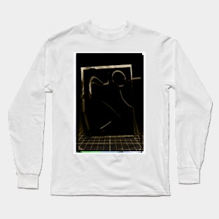 Grid Frame Figure Long Sleeve T-Shirt